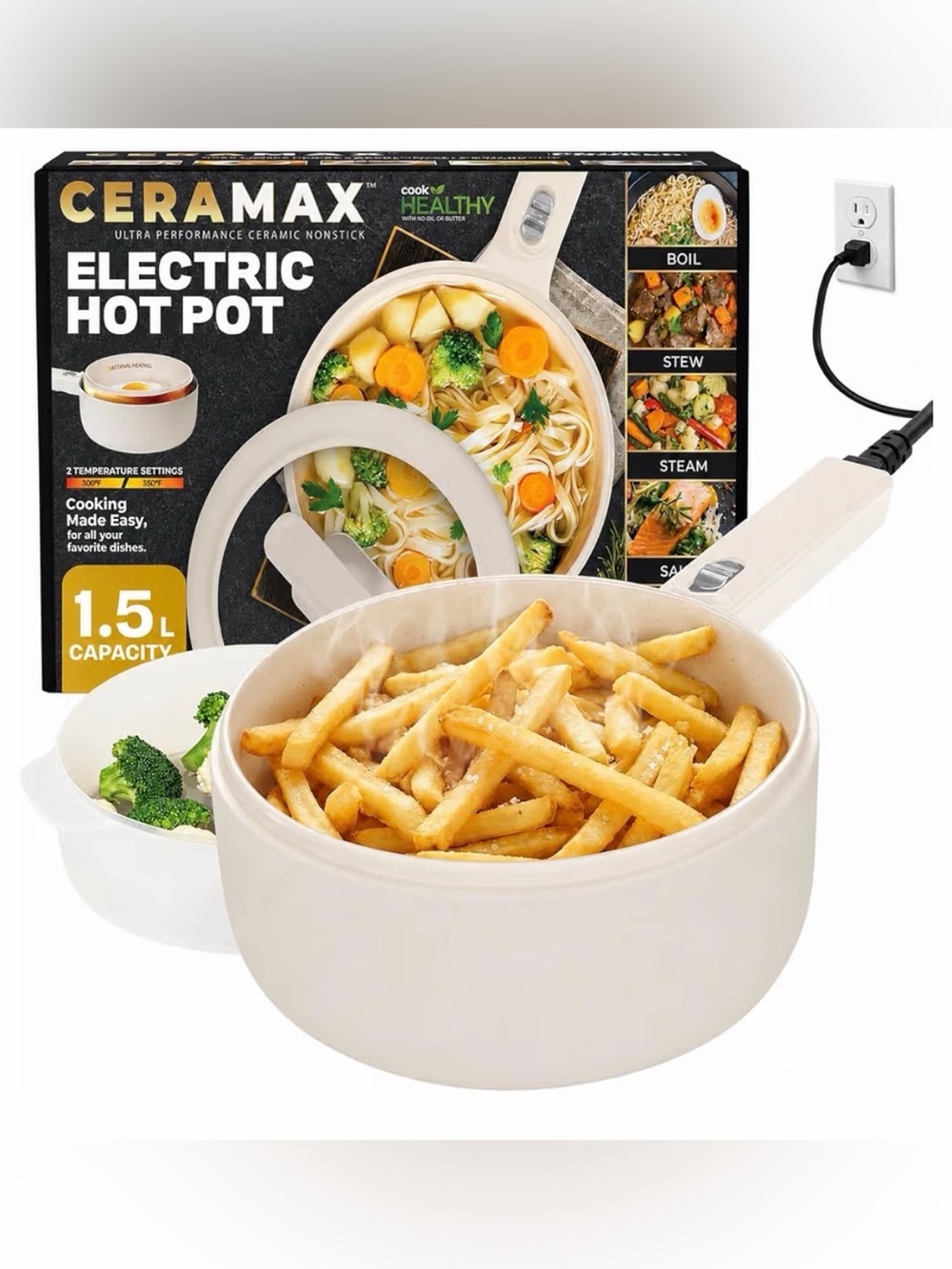 NIB Electric Hot Pot - cream - 1.5L